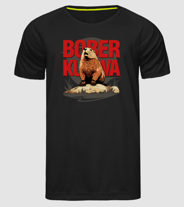 BOBER model negru pe tricou