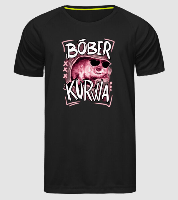 Bóber wtf model negru pe tricou