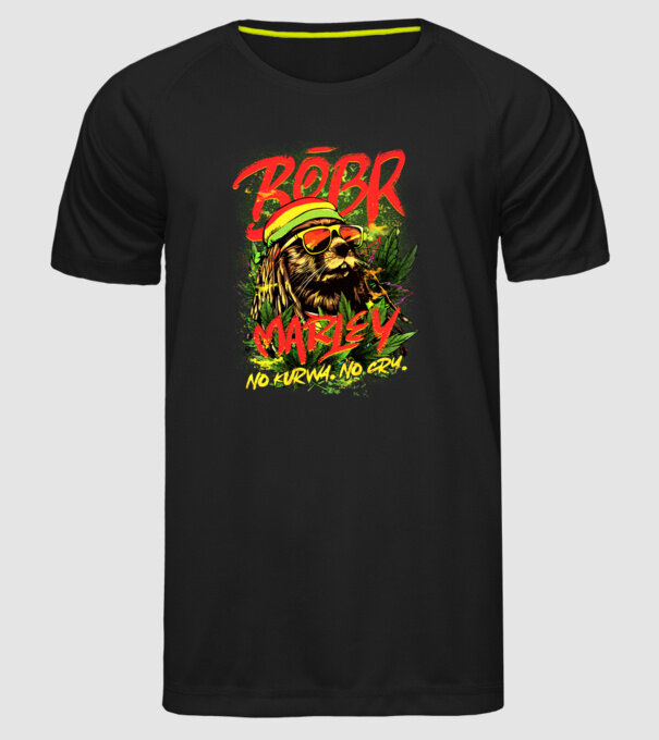 BÓBR MARLEY model negru pe tricou