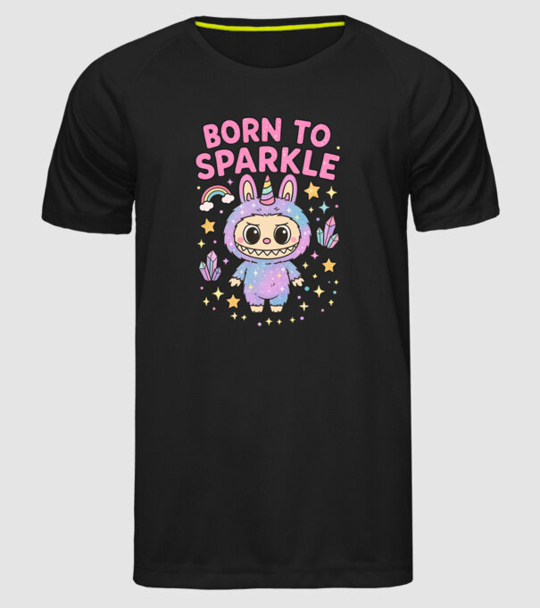 Born to sparkle model negru pe tricou
