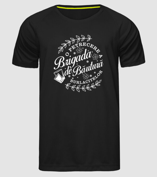 Brigada de băutură model negru pe tricou