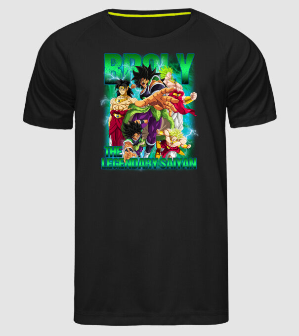 broly dragonball model negru pe tricou
