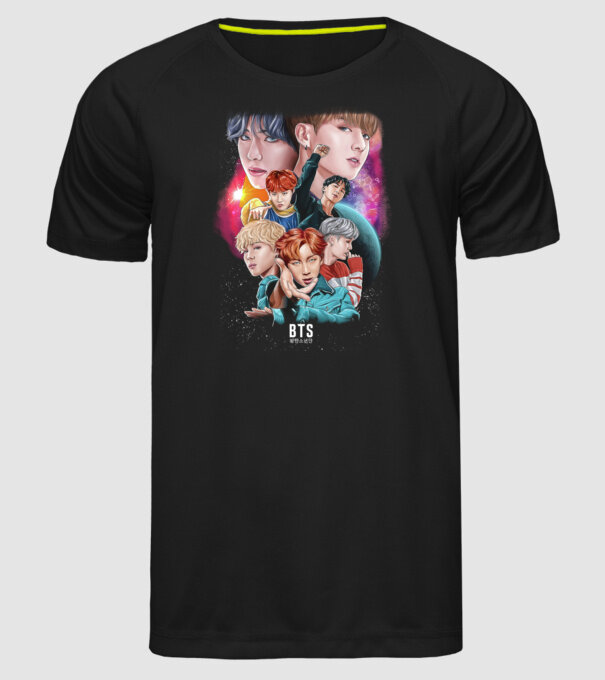 BTS POSTER model negru pe tricou