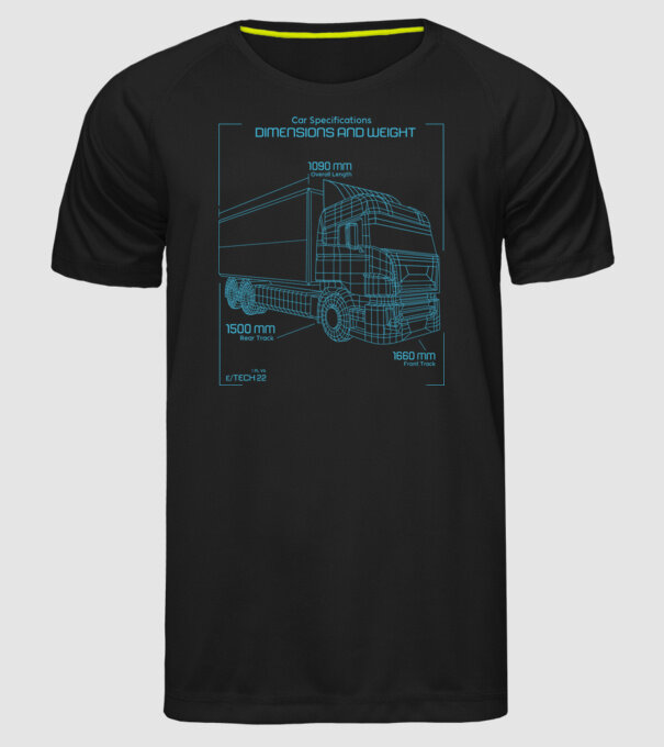 Camioane model negru pe tricou