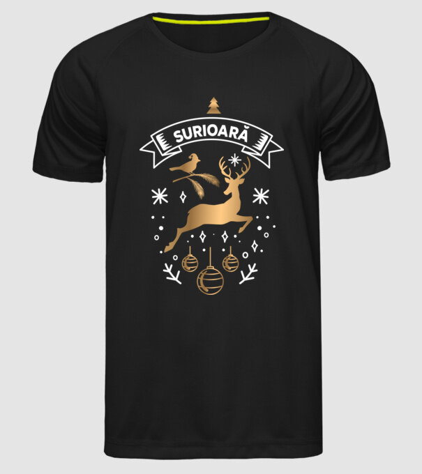 surioară christmas model negru pe tricou