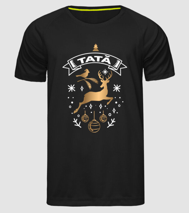 tată christmas model negru pe tricou