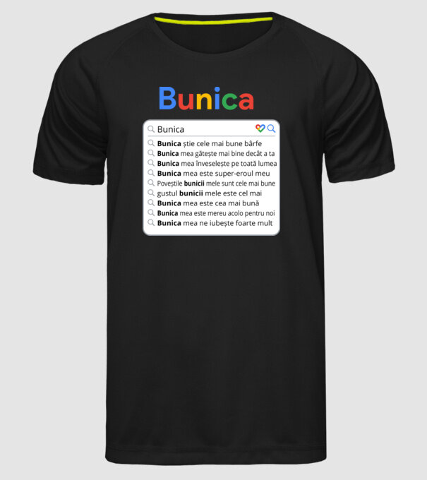 căutare Google Bunica model negru pe tricou