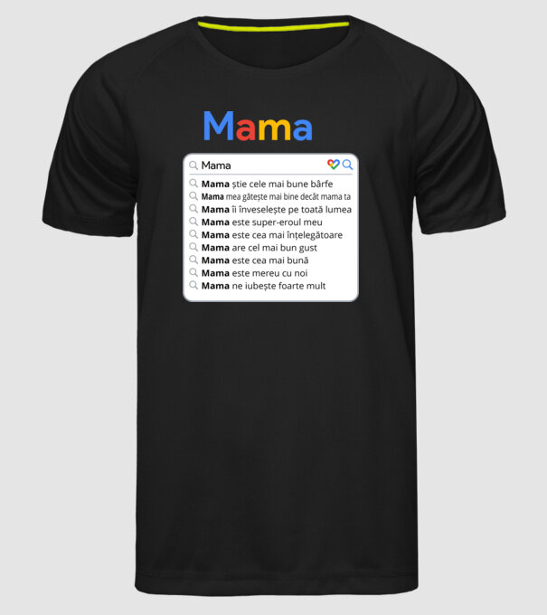 căutare Google Mama model negru pe tricou