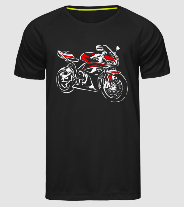 CBR600rr model negru pe tricou