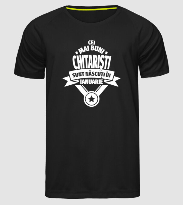 Cei mai buni chitariști sunt născuți în ianuarie model negru pe tricou
