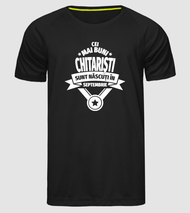 Cei mai buni chitariști sunt născuți în septembrie model negru pe tricou