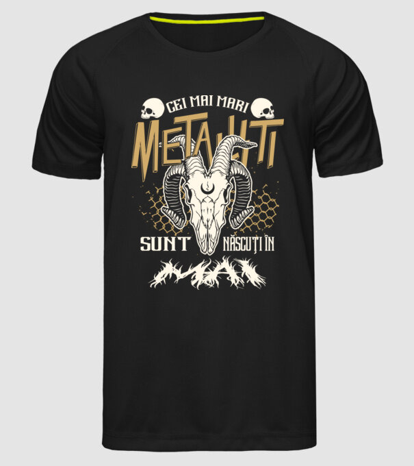 Cei mai mari metaliști sunt născuți în mai. model negru pe tricou