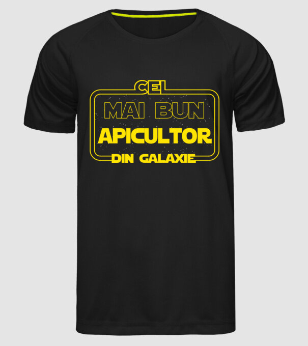 Cel mai bun apicultor din galaxie model negru pe tricou