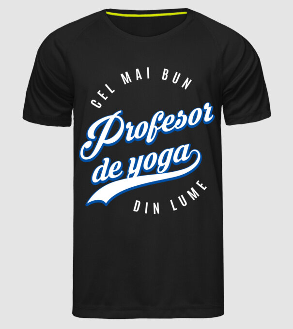 cel mai bun profesor de yoga din lume model negru pe tricou