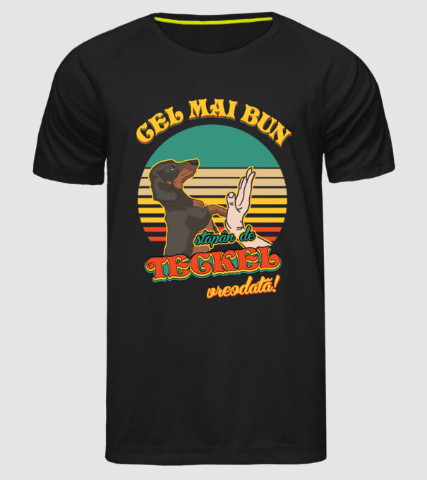 Cel mai bun stăpân de teckel vreodată! model negru pe tricou