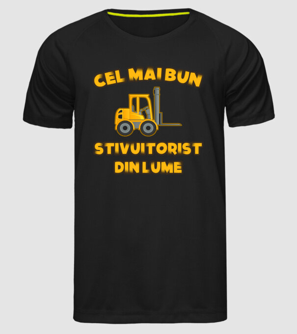 Cel mai bun Stivuitorist din lume model negru pe tricou