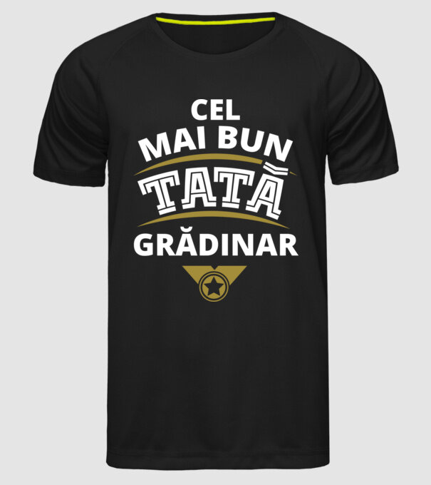 cel mai bun tată grădinar model negru pe tricou