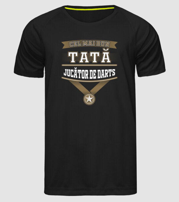 Cel mai bun tată jucător de darts model negru pe tricou