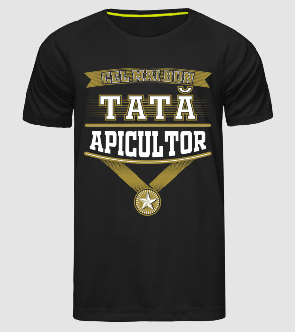 CEL MAI BUN Tată Apicultor model negru pe tricou