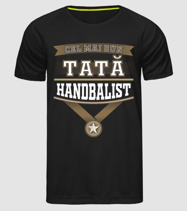 Cel mai bun tată handbalist model negru pe tricou