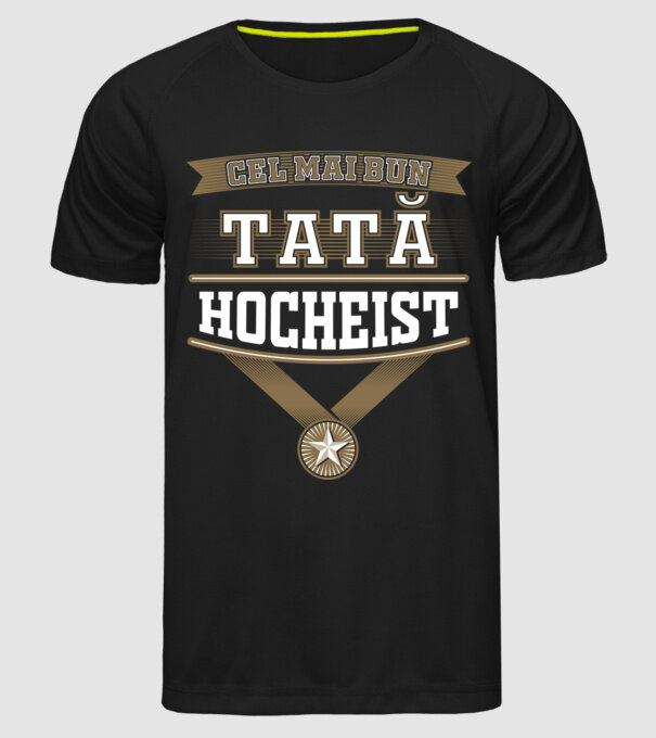 Cel mai bun tată hocheist model negru pe tricou
