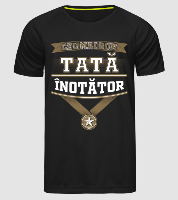 Cel mai bun tată înotător model negru pe tricou