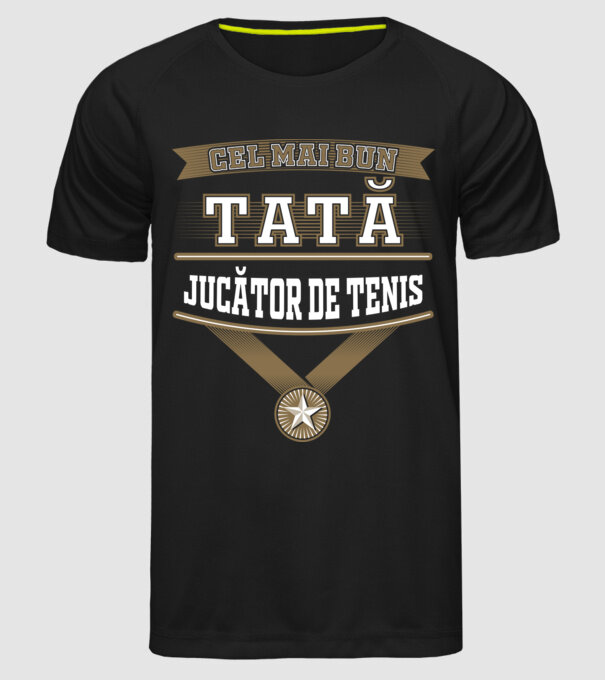 Cel mai bun tată jucător de tenis model negru pe tricou