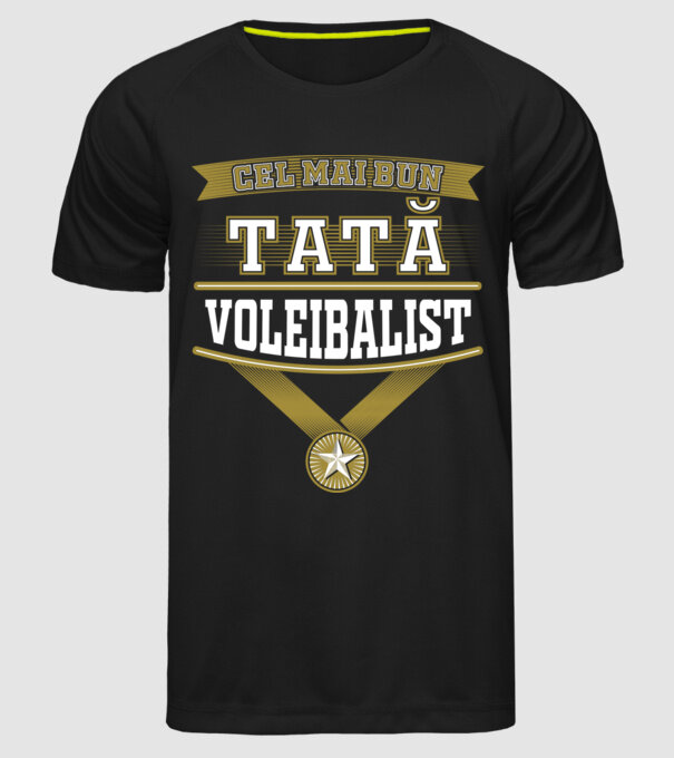 Cel mai bun tată voleibalist model negru pe tricou