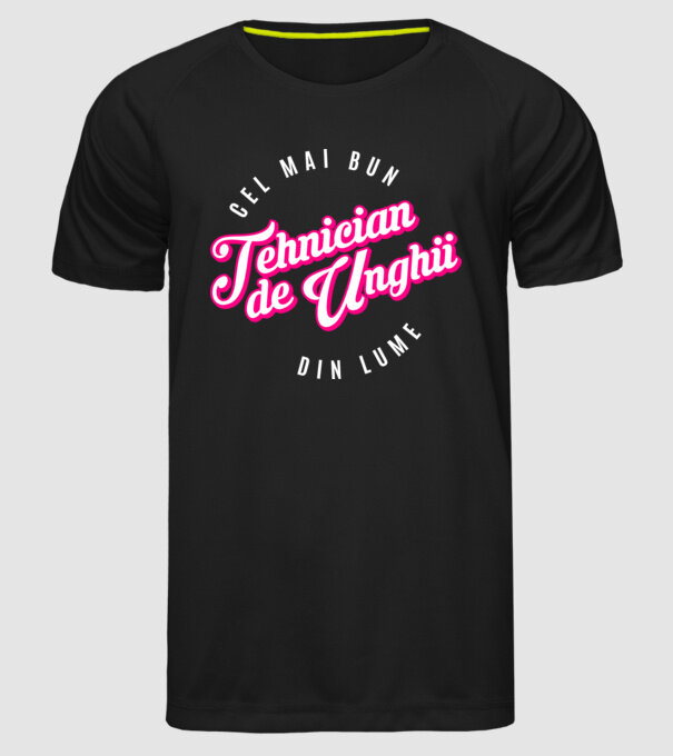 Cel mai bun tehnician de unghii din lume model negru pe tricou