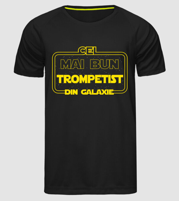 Cel mai bun trompetist din galaxie model negru pe tricou