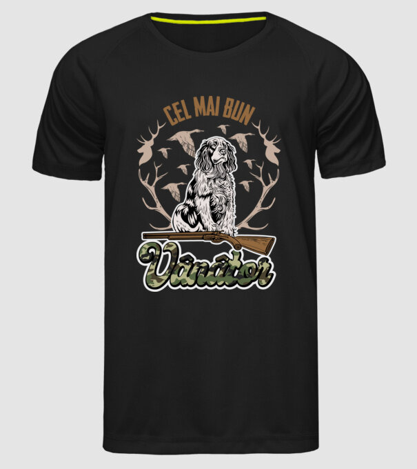 Cel mai bun vânător model negru pe tricou