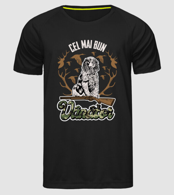 Cel mai bun vânător model negru pe tricou