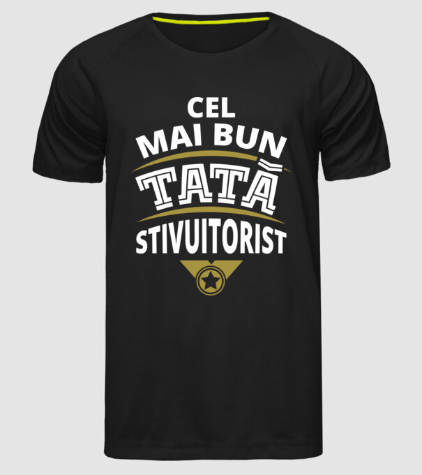 Cel mai bun tată stivuitorist model negru pe tricou