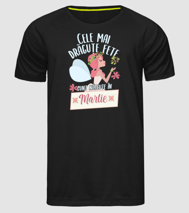 Cele mai drăguțe fete sunt născute în martie. model negru pe tricou