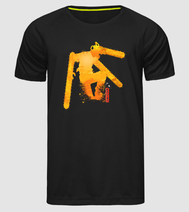 Chainsaw man Denji model negru pe tricou