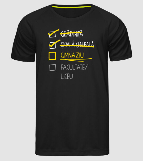 Cheklist educație - Școala primară negru model negru pe tricou