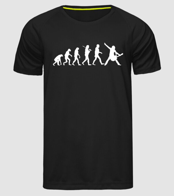 Chitară evoluție model negru pe tricou