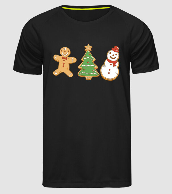 christmas cookies model negru pe tricou