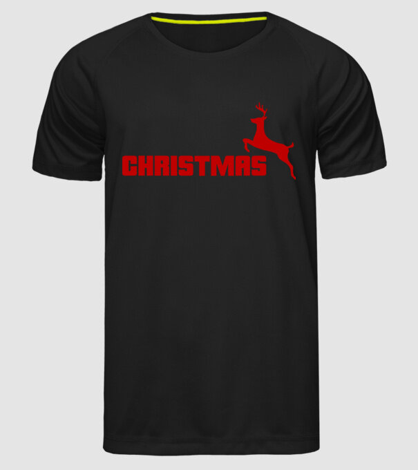 Christmas logo model negru pe tricou