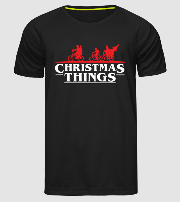 christmas things model negru pe tricou