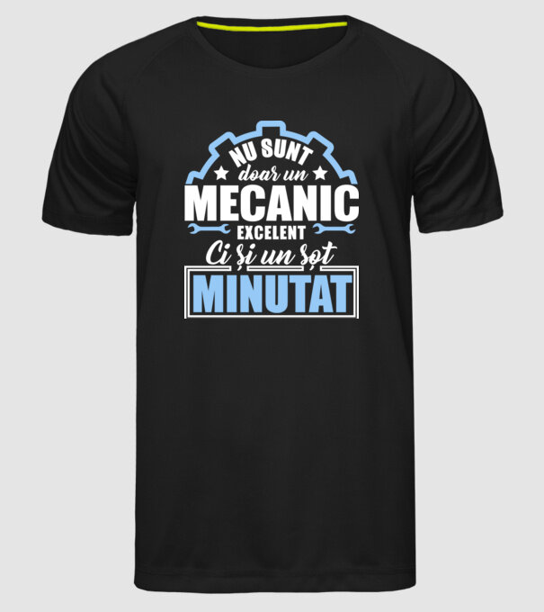 Nu sunt doar un mecanic excelent, ci și un soț minunat! model negru pe tricou