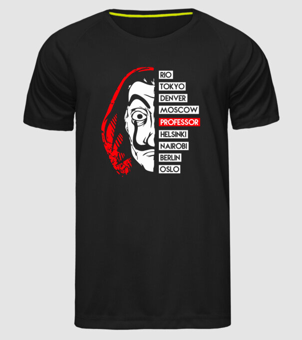 classic logo la casa de papel model negru pe tricou