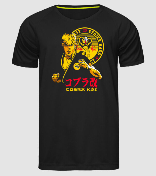 cobra kai poster model negru pe tricou