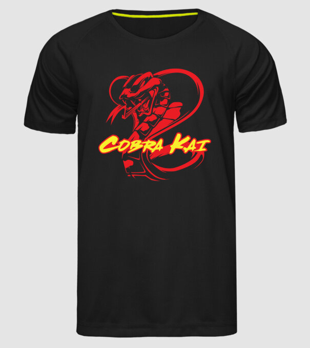 cobra kai simple model negru pe tricou