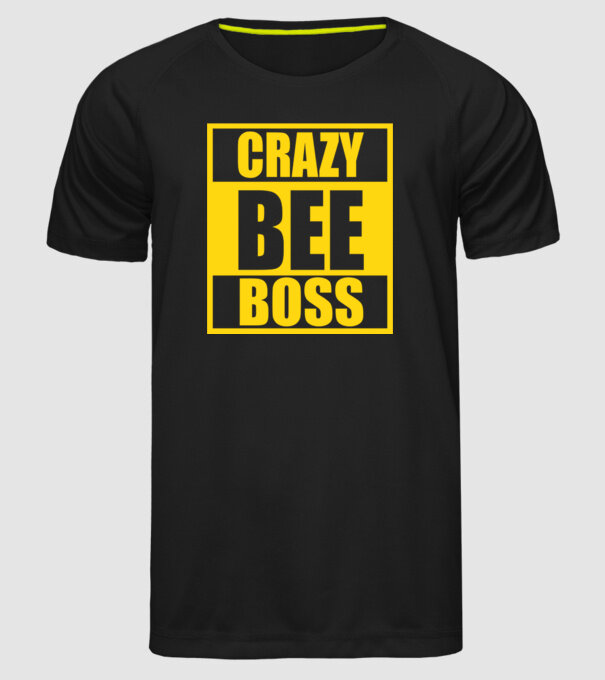 Crazy bee boss model negru pe tricou