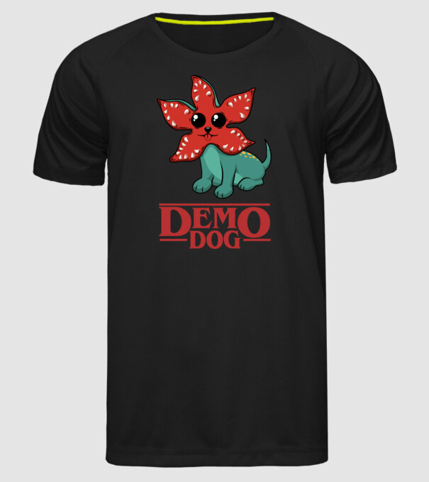 cute demodog model negru pe tricou