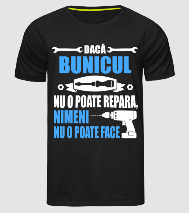 Dacă bunicul nu o poate repara, nimeni nu o poate face model negru pe tricou
