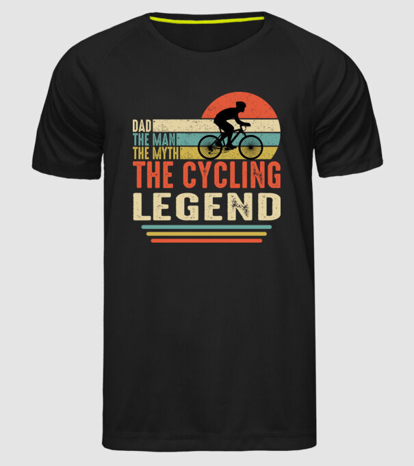 Dad the man, the myth, the cycling legend model negru pe tricou