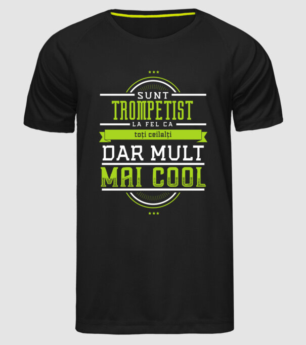sunt un trompetist, la fel ca toți ceilalți, dar mult mai cool model negru pe tricou