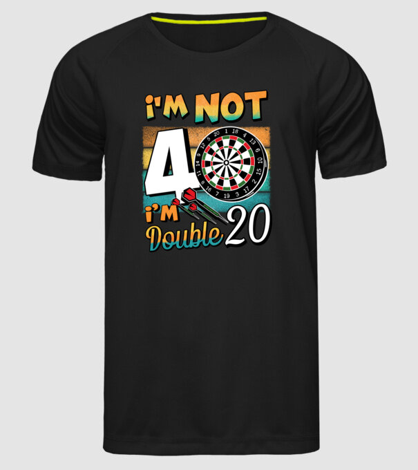 Darts Birthday 40 years old model negru pe tricou